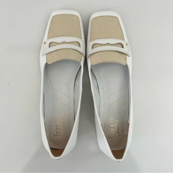 Franco Sarto White and Tan Flats with Bow Detail - Picture 7 of 12